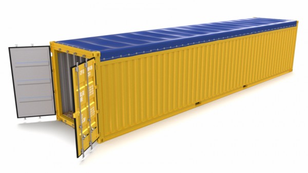 Container kho 40 feet OT mở nóc xếp hàng qua mái giá cạnh tranh